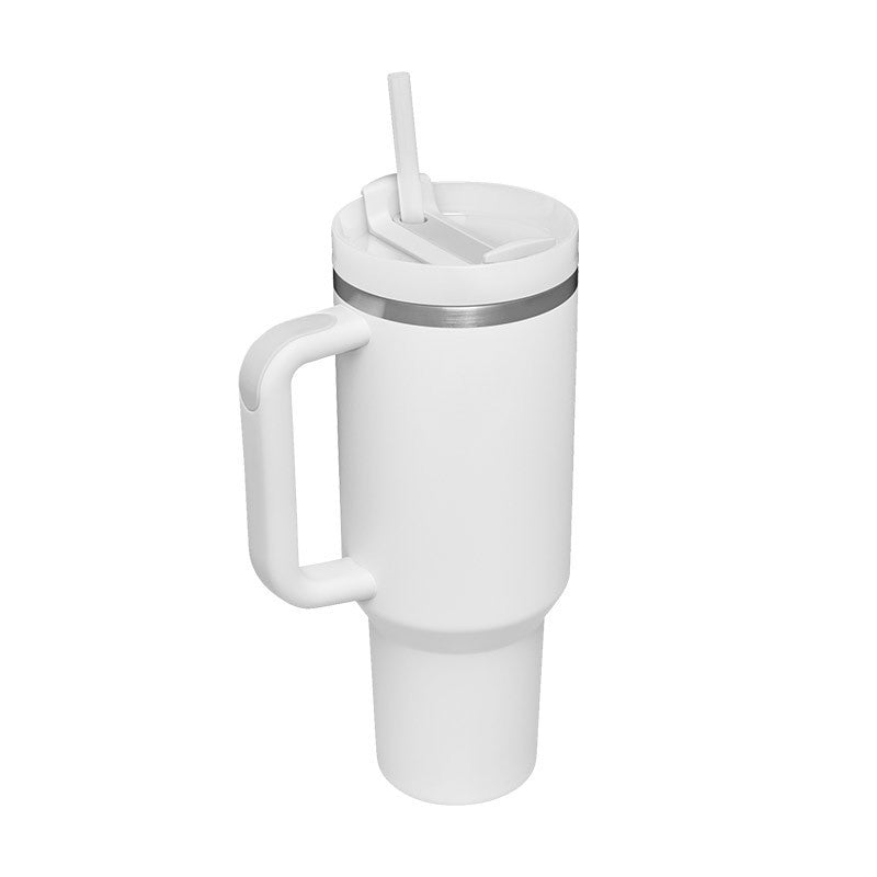 40 Oz Tumbler With Handle Straw Insulated, Stainless Steel Spill Proof Vacuum For Car Gym Office Travel (No photo)