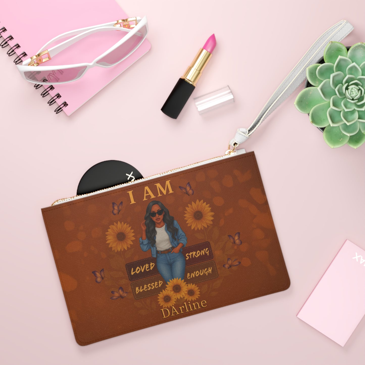 Empowered Woman Clutch Bag, Inspirational Gift, Fashion Accessory, Motivational Pouch, Birthday Gift, Confidence Bag