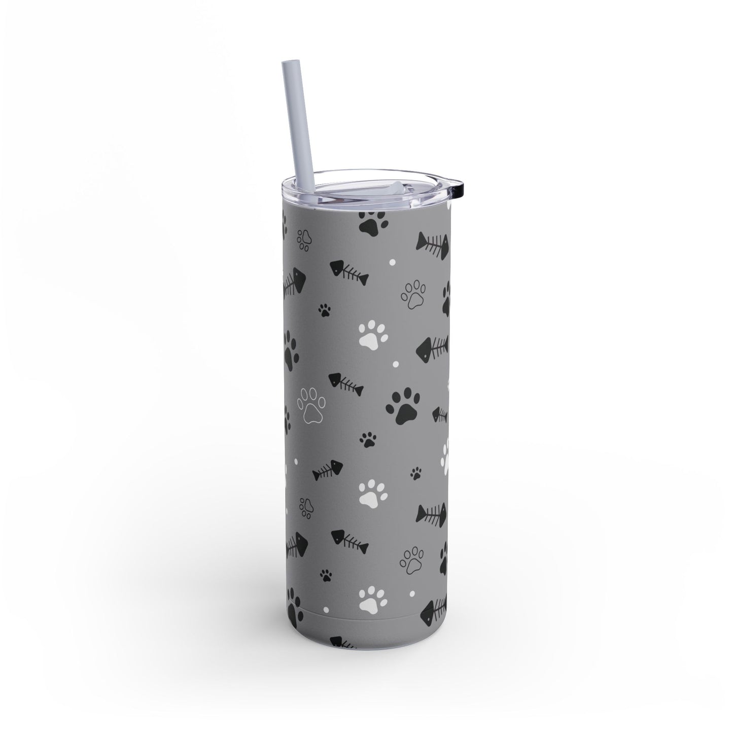 Pet Lover's Matte Tumbler - 20oz, Cute Paw Print Travel Cup,