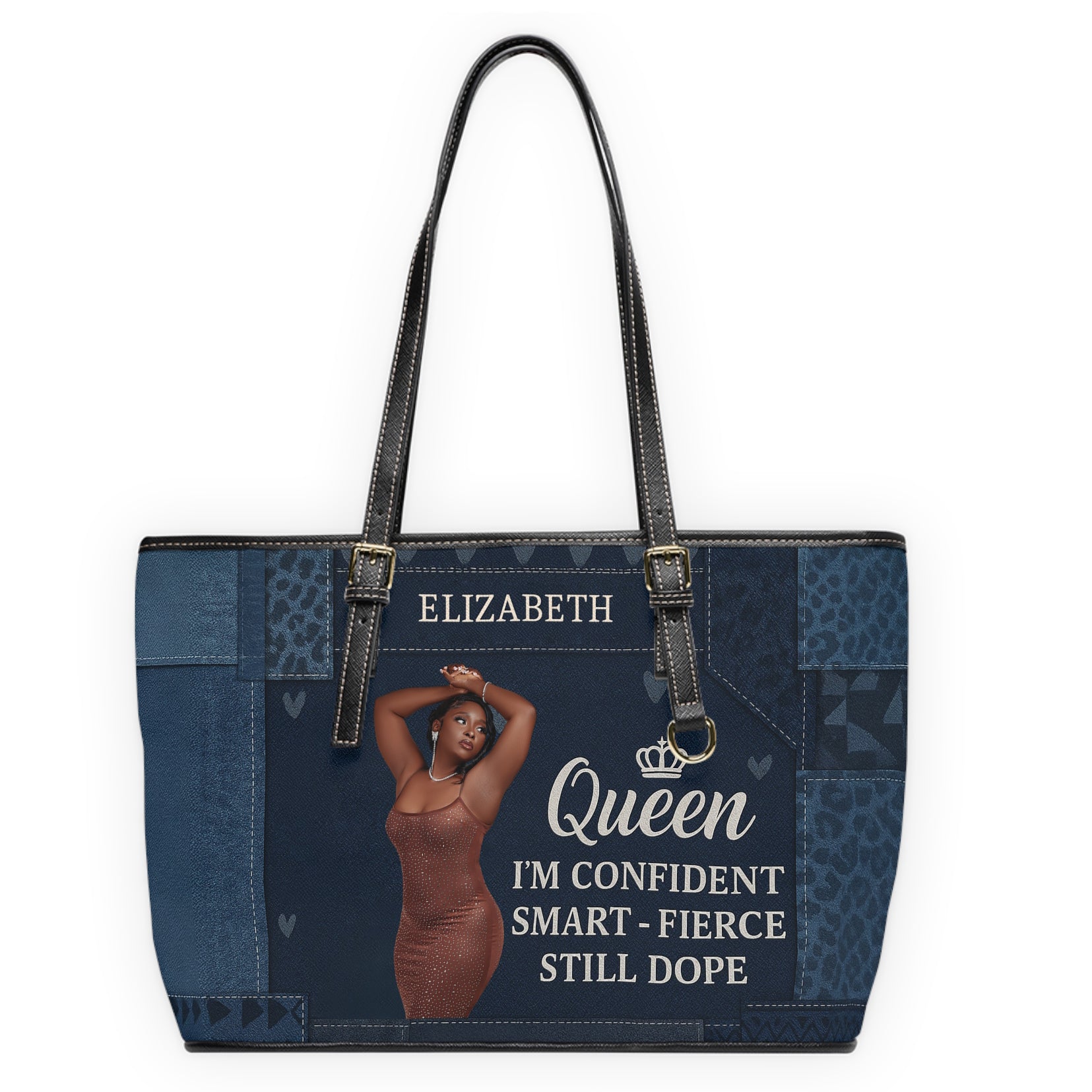 Queen Empowerment PU Leather Shoulder Bag, Stylish Tote, Gift for Her,