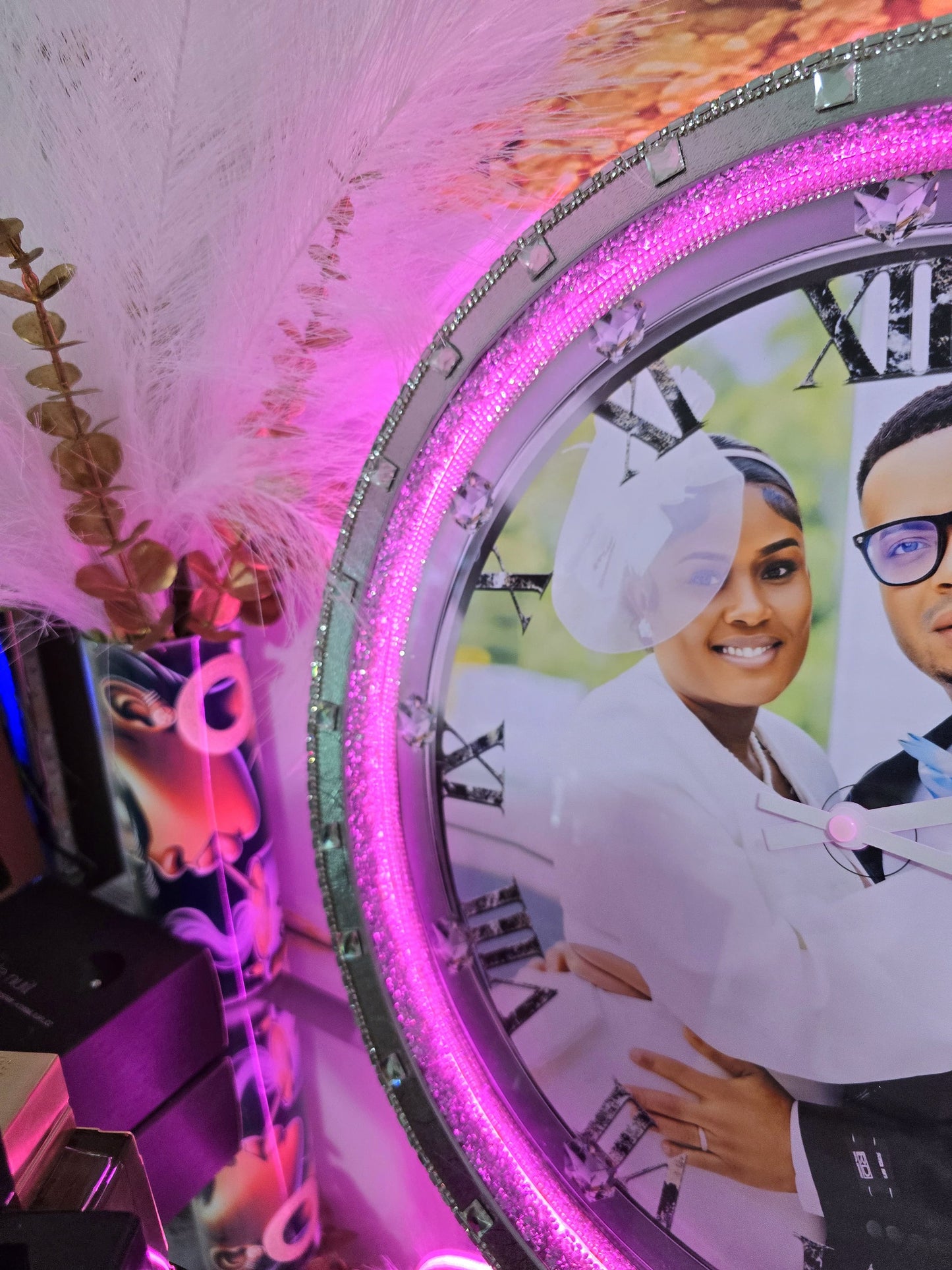 Custom Photo Wall Clock with LED Lights – A Timeless Memory” (Size 11x16)