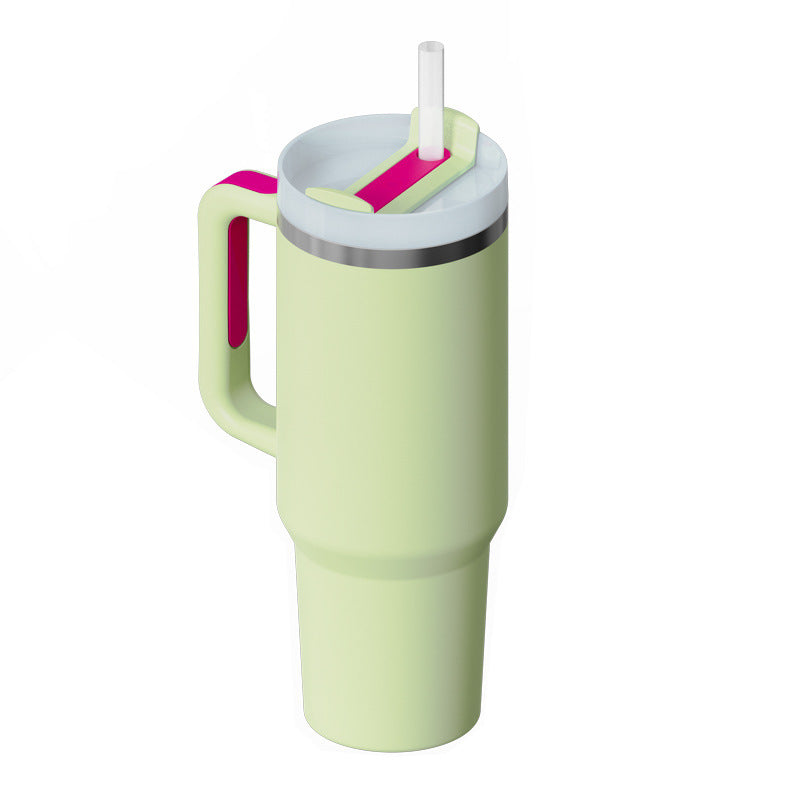 40 Oz Tumbler With Handle Straw Insulated, Stainless Steel Spill Proof Vacuum   For Car Gym Office Travel (No photo)
