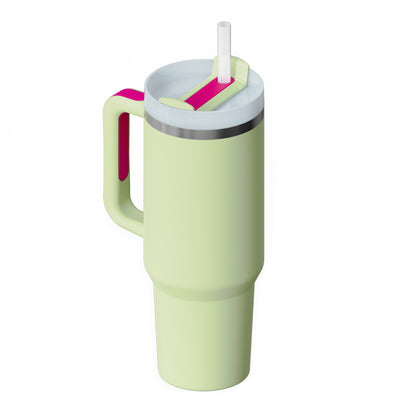 40 Oz Tumbler With Handle Straw Insulated, Stainless Steel Spill Proof Vacuum   For Car Gym Office Travel (No photo)