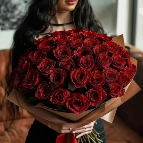 Elegant Glitter Rose Bouquet