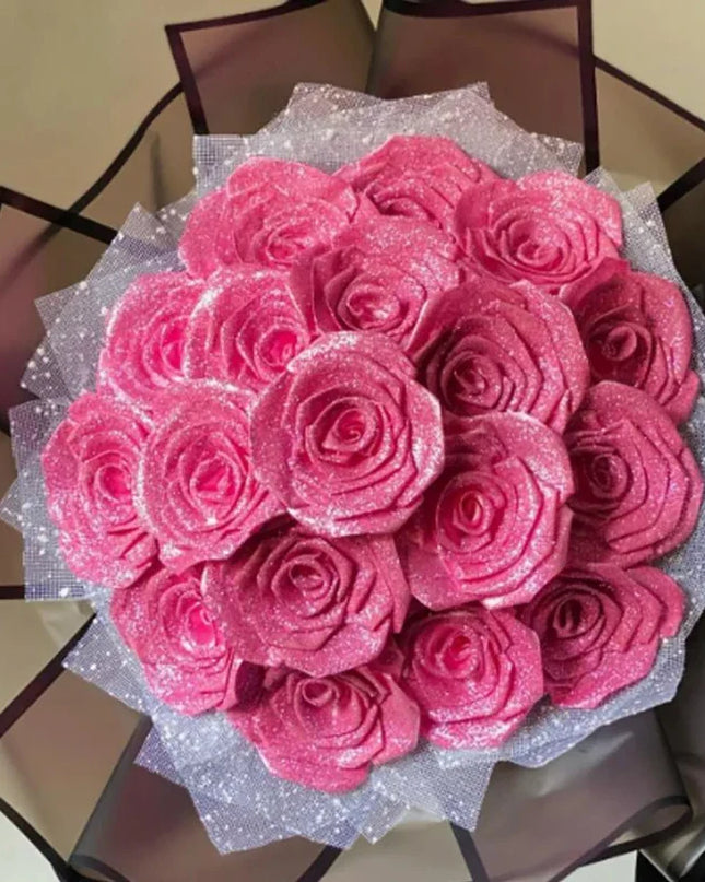 Elegant Glitter Rose Bouquet (no  text no photo please