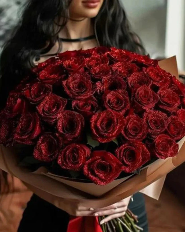 Elegant Glitter Rose Bouquet (no  text no photo please