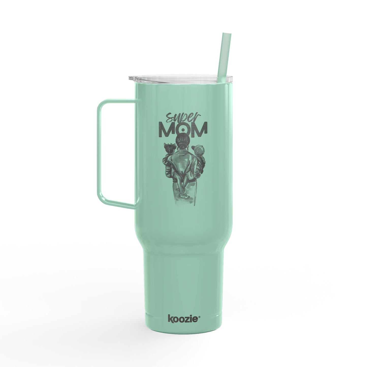Super Mom Insulated Tumbler - 40oz Stainless Steel Cup for Coffee, Travel, Gifts, Personalization, Engraved Designs