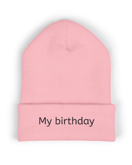 Birthday Embroidered Beanie, Classic Cuffed Hat, Personalized Winter Hat, Gift for Him/Her, Cozy Accessory for Celebrations