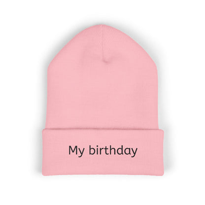 Birthday Embroidered Beanie, Classic Cuffed Hat, Personalized Winter Hat, Gift for Him/Her, Cozy Accessory for Celebrations