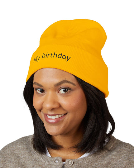 Birthday Embroidered Beanie, Classic Cuffed Hat, Personalized Winter Hat, Gift for Him/Her, Cozy Accessory for Celebrations