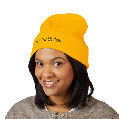 Birthday Embroidered Beanie, Classic Cuffed Hat, Personalized Winter Hat, Gift for Him/Her, Cozy Accessory for Celebrations