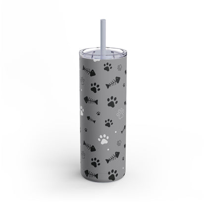 Pet Lover's Matte Tumbler - 20oz, Cute Paw Print Travel Cup,