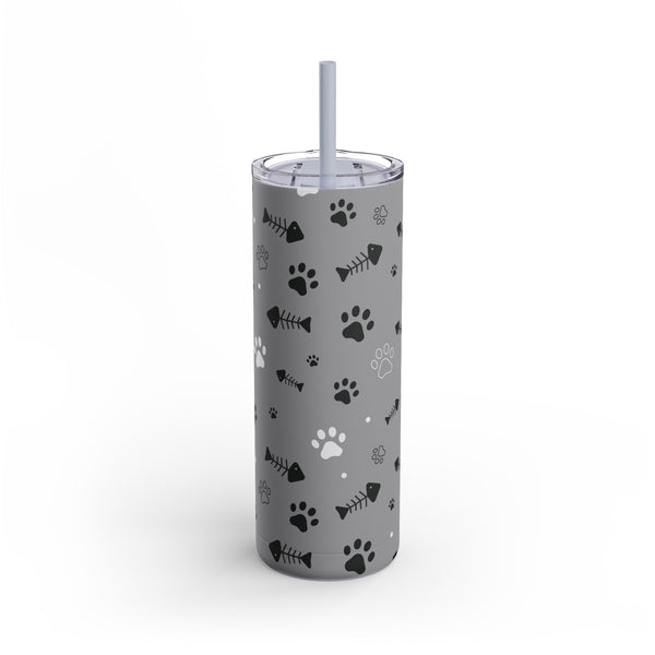 Pet Lover's Matte Tumbler - 20oz, Cute Paw Print Travel Cup,