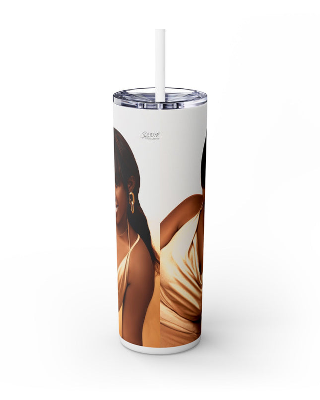 Chic Skinny Tumbler with Straw, 20oz | Stylish Drinkware for Every Occasion, Perfect Gift for Friends, Summer Vibes, Home & Office Decor