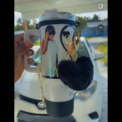 40oz Personalized Photo Tumbler with Charms (3 or 4photos only)