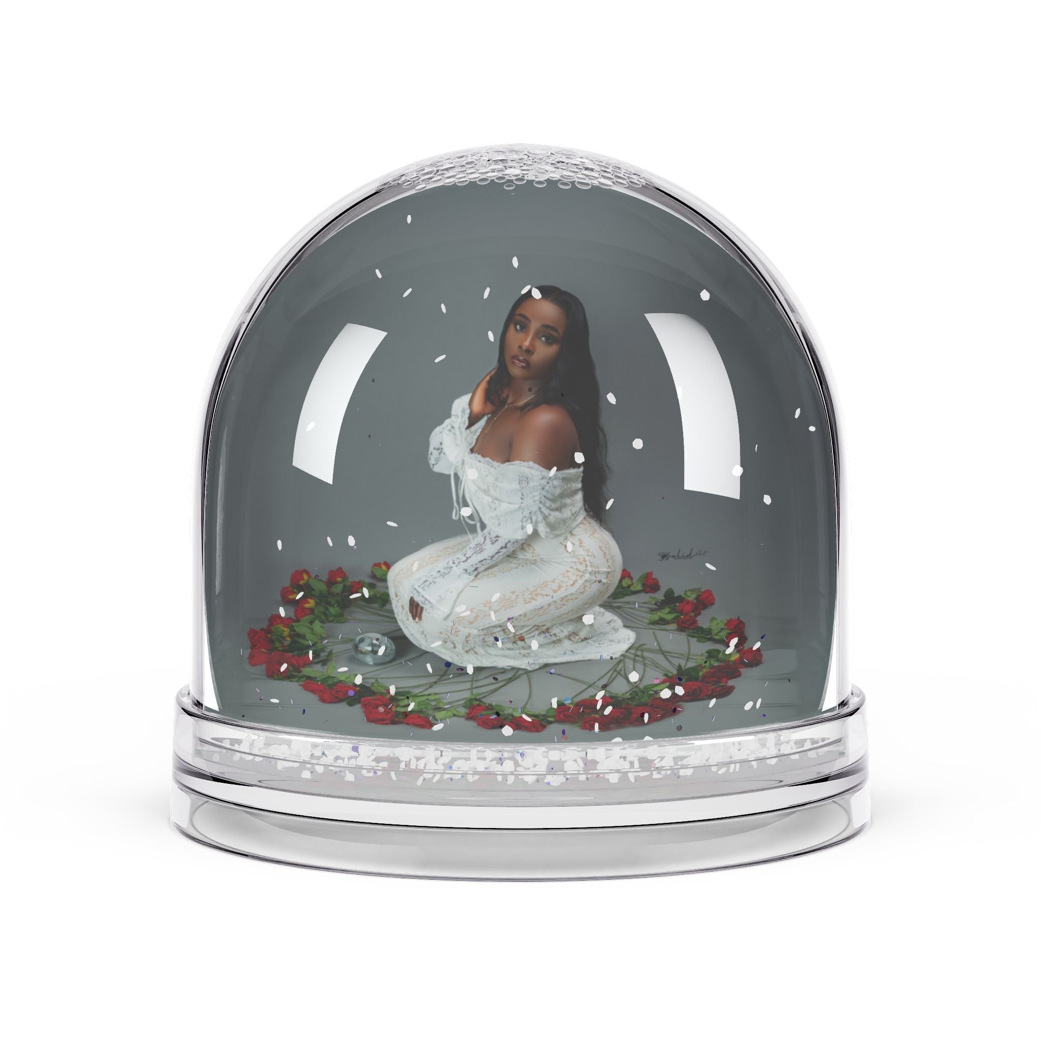 Elegant Snow Globe Keepsake, Winter Decor, Personalized Gift, Holiday Decoration, Romantic Home Accent