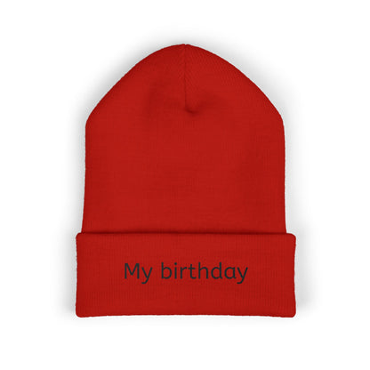 Birthday Embroidered Beanie, Classic Cuffed Hat, Personalized Winter Hat, Gift for Him/Her, Cozy Accessory for Celebrations