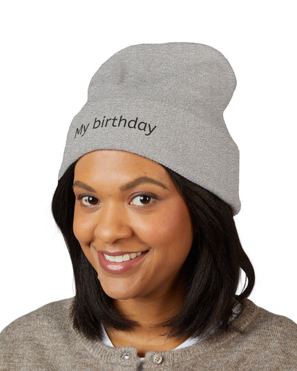 Birthday Embroidered Beanie, Classic Cuffed Hat, Personalized Winter Hat, Gift for Him/Her, Cozy Accessory for Celebrations