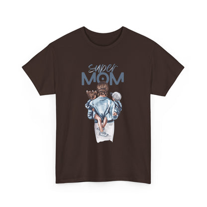 Super Mom Unisex Heavy Cotton Tee, Gift for Mothers Day