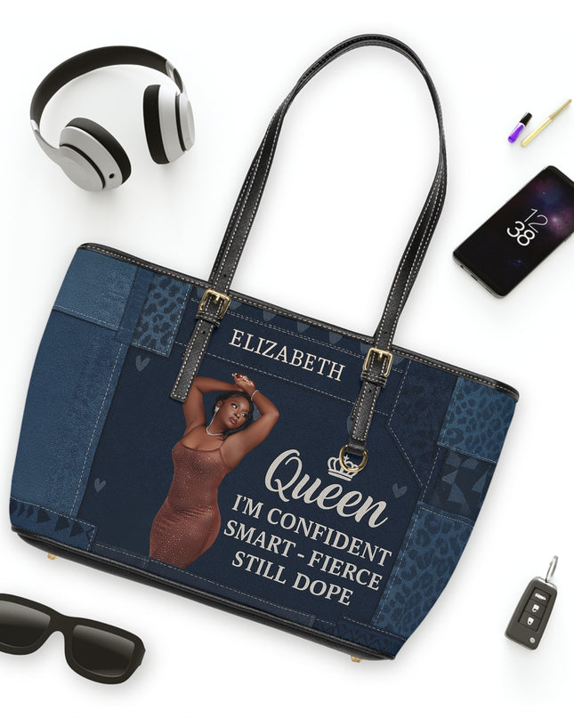 Queen Empowerment PU Leather Shoulder Bag, Stylish Tote, Gift for Her,