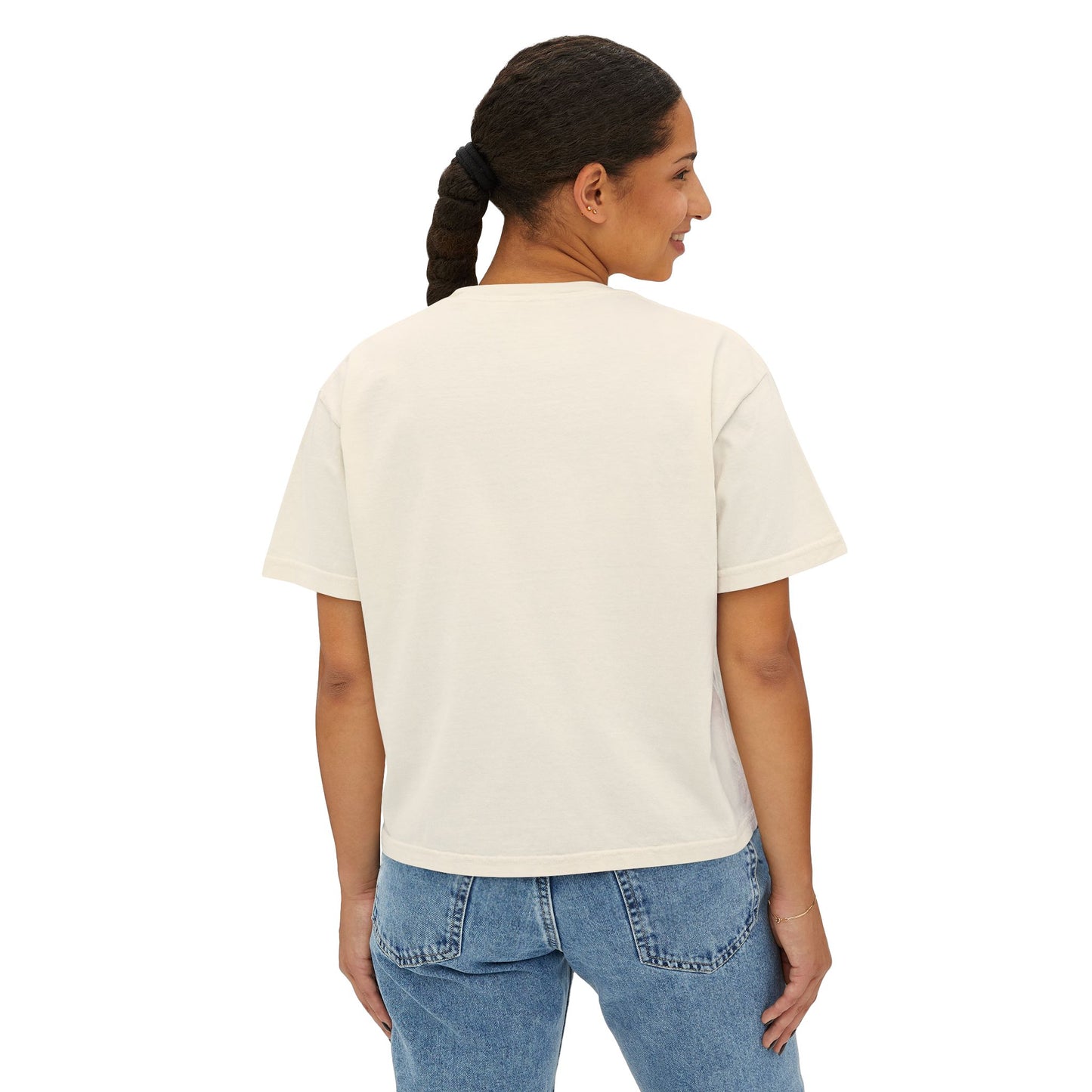 Cute Alien Graphic Women's Boxy Tee, Casual T-Shirt for Fun Vibes