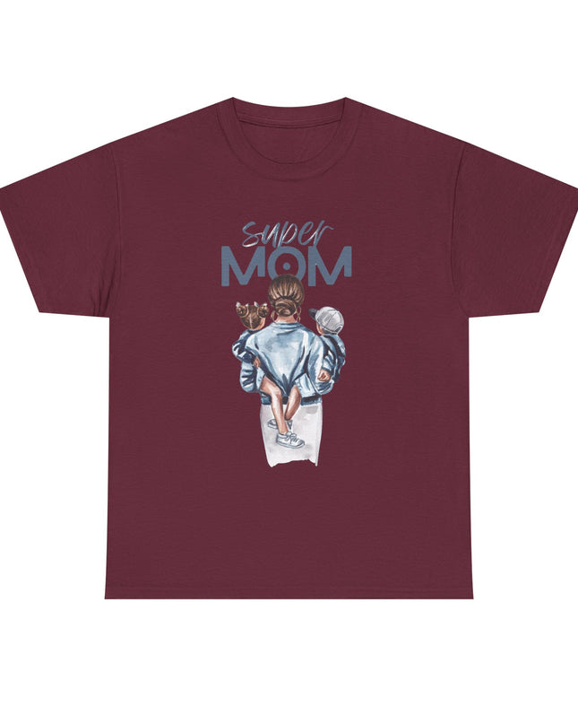 Super Mom Unisex Heavy Cotton Tee, Gift for Mothers Day