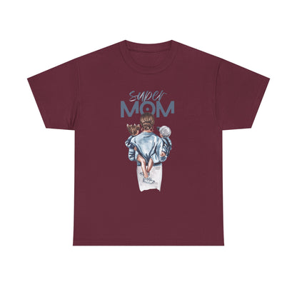 Super Mom Unisex Heavy Cotton Tee, Gift for Mothers Day
