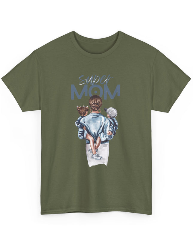 Super Mom Unisex Heavy Cotton Tee, Gift for Mothers Day