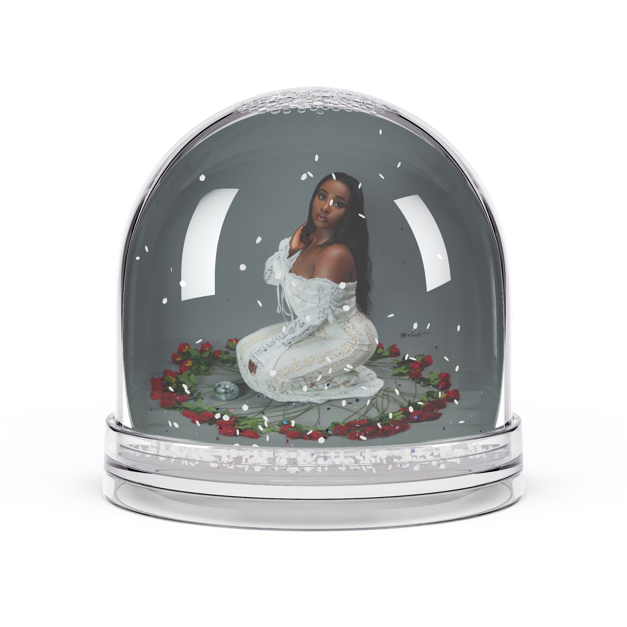 Elegant Snow Globe Keepsake, Winter Decor, Personalized Gift, Holiday Decoration, Romantic Home Accent