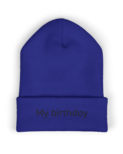 Birthday Embroidered Beanie, Classic Cuffed Hat, Personalized Winter Hat, Gift for Him/Her, Cozy Accessory for Celebrations