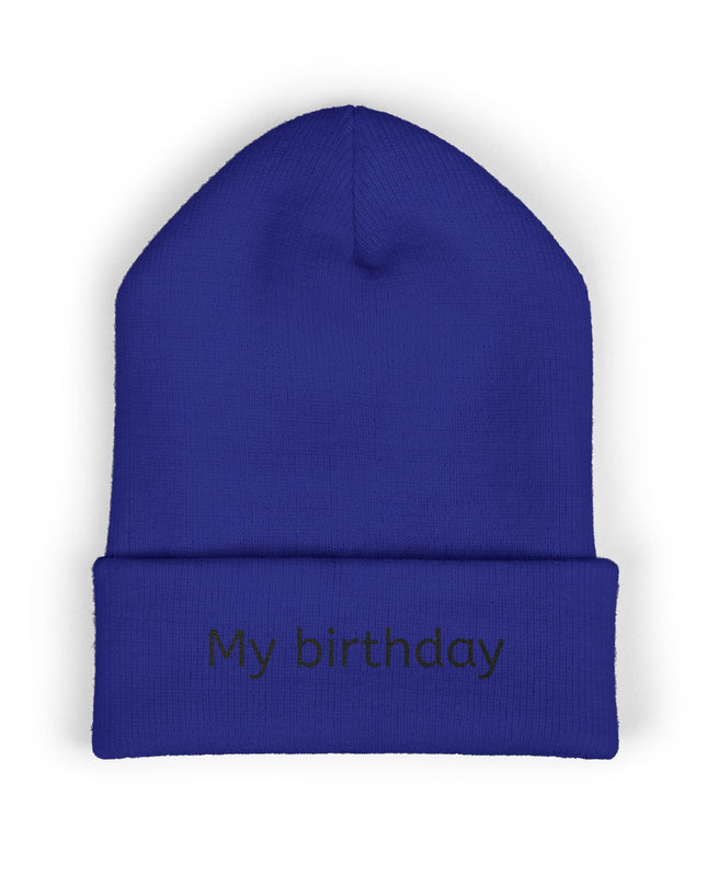 Birthday Embroidered Beanie, Classic Cuffed Hat, Personalized Winter Hat, Gift for Him/Her, Cozy Accessory for Celebrations