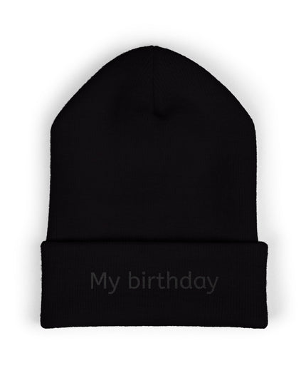 Birthday Embroidered Beanie, Classic Cuffed Hat, Personalized Winter Hat, Gift for Him/Her, Cozy Accessory for Celebrations