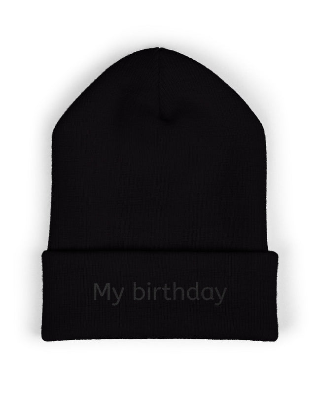 Birthday Embroidered Beanie, Classic Cuffed Hat, Personalized Winter Hat, Gift for Him/Her, Cozy Accessory for Celebrations