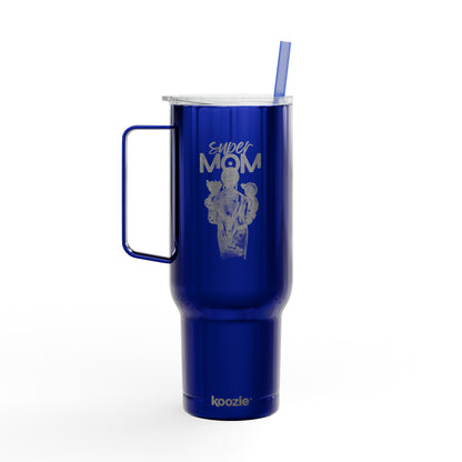 Super Mom Insulated Tumbler - 40oz Stainless Steel Cup for Coffee, Travel, Gifts, Personalization, Engraved Designs