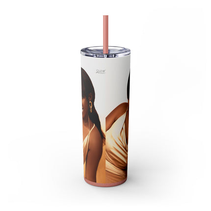 Chic Skinny Tumbler with Straw, 20oz | Stylish Drinkware for Every Occasion, Perfect Gift for Friends, Summer Vibes, Home & Office Decor
