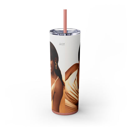 Chic Skinny Tumbler with Straw, 20oz | Stylish Drinkware for Every Occasion, Perfect Gift for Friends, Summer Vibes, Home & Office Decor