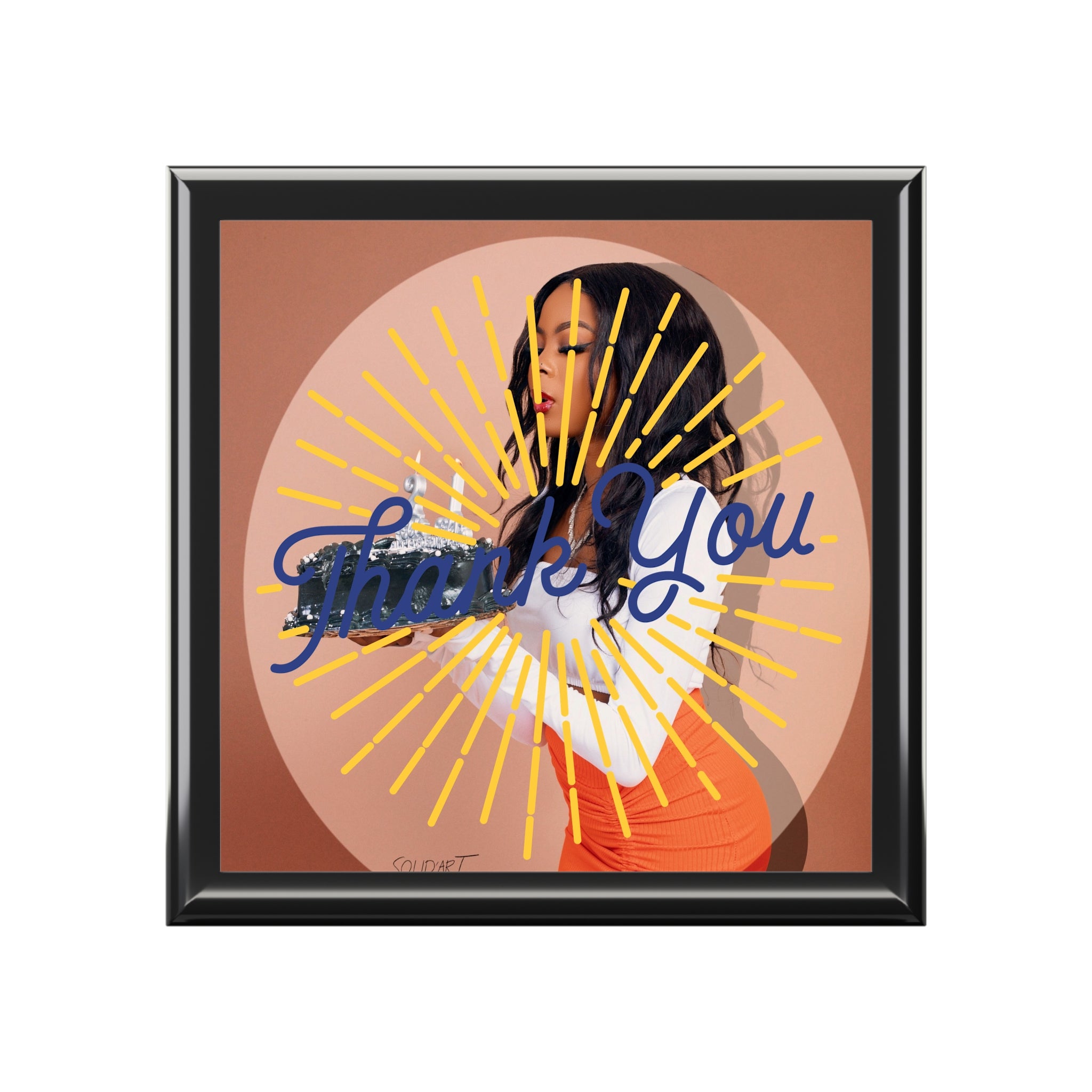 Stylish Jewelry Box with 'Thank You' Design, Personalized Gift for Her, Keepsake Storage, Ideal for Birthdays, Anniversaries, or Weddings