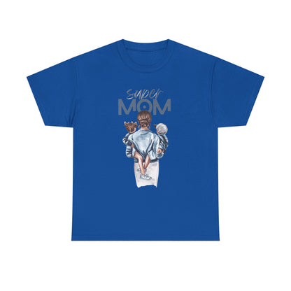 Super Mom Unisex Heavy Cotton Tee, Gift for Mothers Day