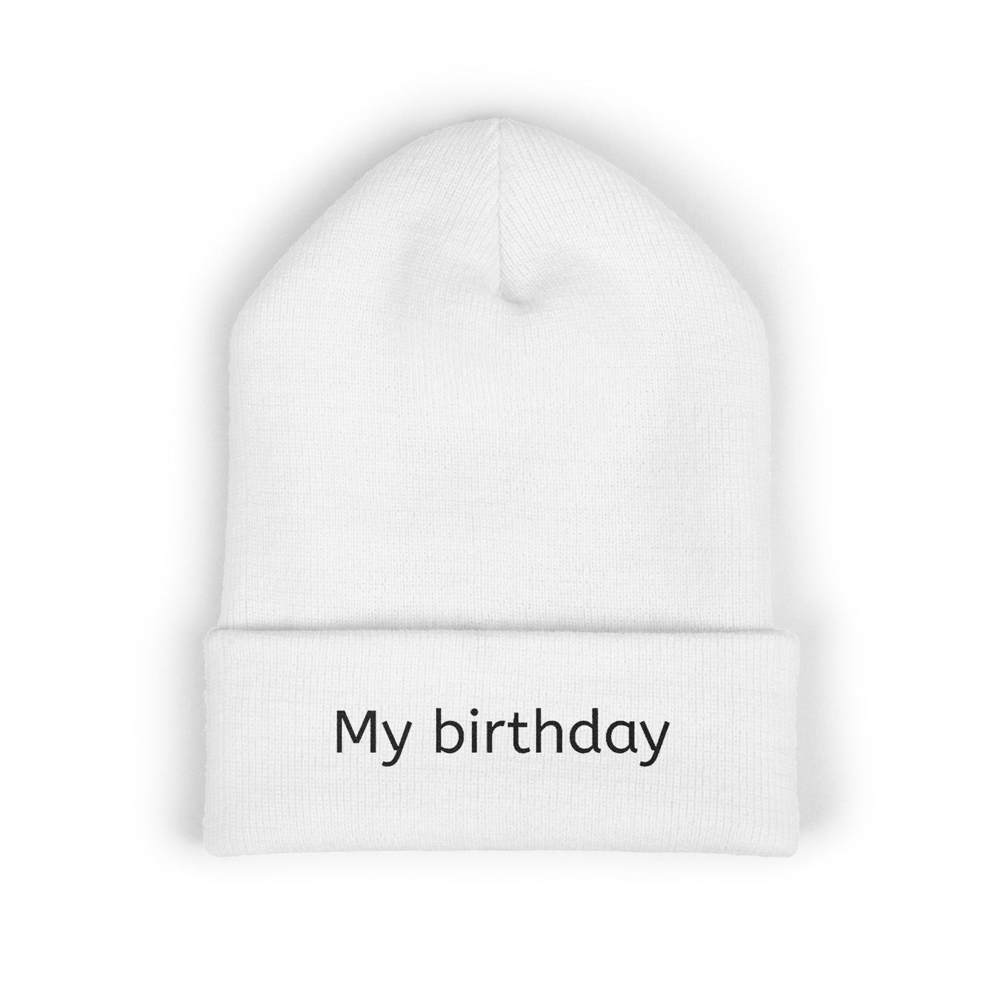 Birthday Embroidered Beanie, Classic Cuffed Hat, Personalized Winter Hat, Gift for Him/Her, Cozy Accessory for Celebrations