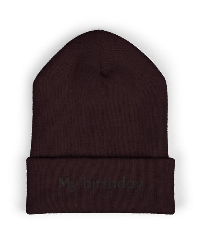 Birthday Embroidered Beanie, Classic Cuffed Hat, Personalized Winter Hat, Gift for Him/Her, Cozy Accessory for Celebrations