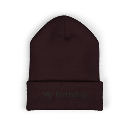 Birthday Embroidered Beanie, Classic Cuffed Hat, Personalized Winter Hat, Gift for Him/Her, Cozy Accessory for Celebrations