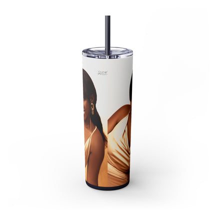 Chic Skinny Tumbler with Straw, 20oz | Stylish Drinkware for Every Occasion, Perfect Gift for Friends, Summer Vibes, Home & Office Decor