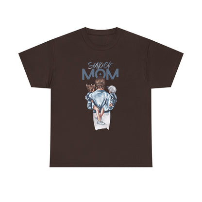 Super Mom Unisex Heavy Cotton Tee, Gift for Mothers Day
