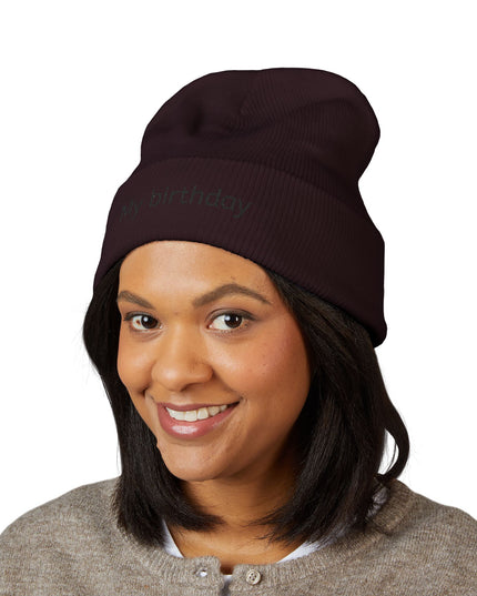 Birthday Embroidered Beanie, Classic Cuffed Hat, Personalized Winter Hat, Gift for Him/Her, Cozy Accessory for Celebrations