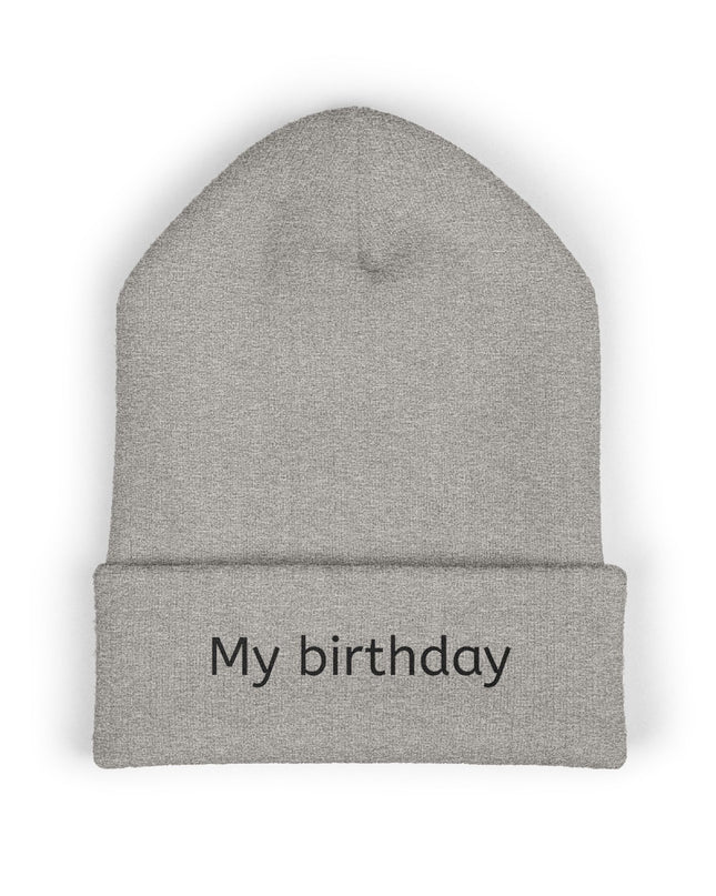 Birthday Embroidered Beanie, Classic Cuffed Hat, Personalized Winter Hat, Gift for Him/Her, Cozy Accessory for Celebrations