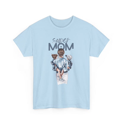 Super Mom Unisex Heavy Cotton Tee, Gift for Mothers Day