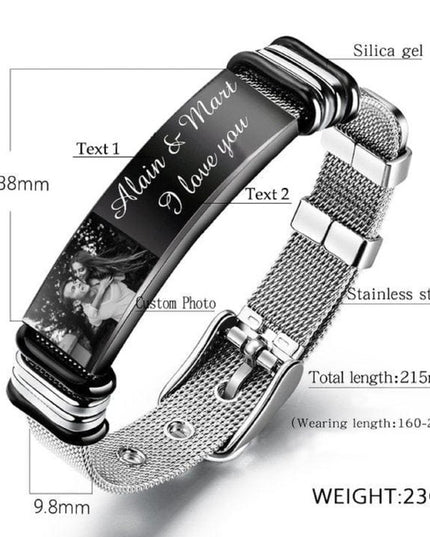 Custom Photo Engraved Bracelet