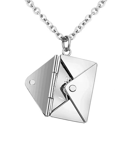 Personalized color photo print Envelope love lettering necklace