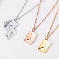 Personalized color photo print Envelope love lettering necklace