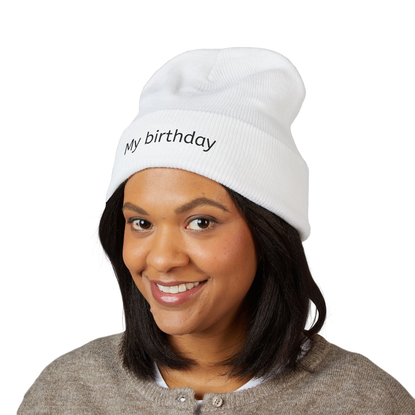 Birthday Embroidered Beanie, Classic Cuffed Hat, Personalized Winter Hat, Gift for Him/Her, Cozy Accessory for Celebrations